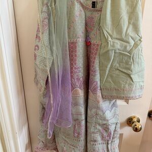 Kids Casual Dress in Green and Purple J. Brand
